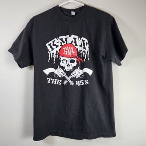 K MAN & THE 45s Shirt Adult Medium Ska Punk Pirate Skull Guns Band Tee 2012 Rock